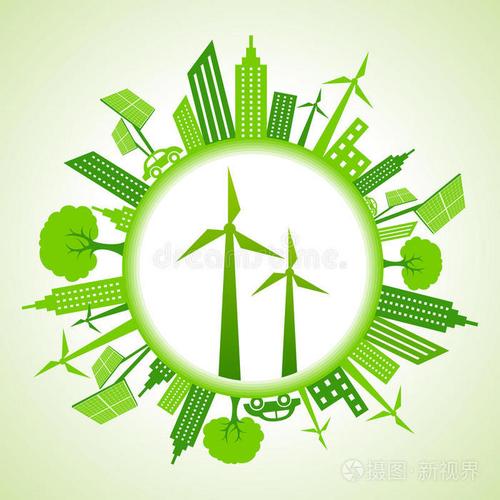 风力发电生态城市景观